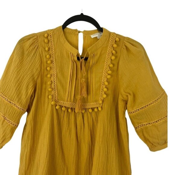 Chelsea & Violet Girls Size Large Yellow Boho Tunic Dress - Picture 2 of 4